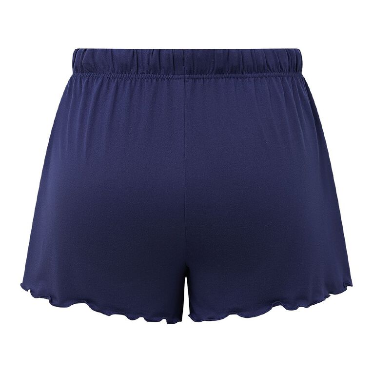 H&H Women's Comfy Pyjama Shorts, Blue Dark, hi-res