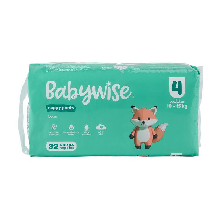 Babywise Nappy Pants Toddler Size 4 32 Pack, , hi-res