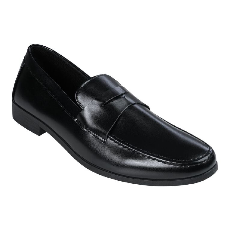 H&H Men's Classic Penny Loafers, Black, hi-res
