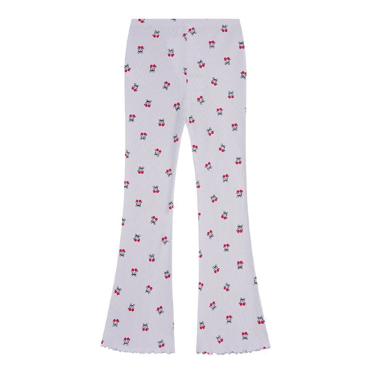 Young Original Printed Rib Flare Leggings, Purple Light, hi-res