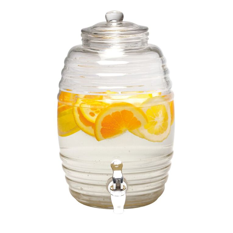 Living & Co Glass Drinks Dispenser Clear 5.2L, , hi-res