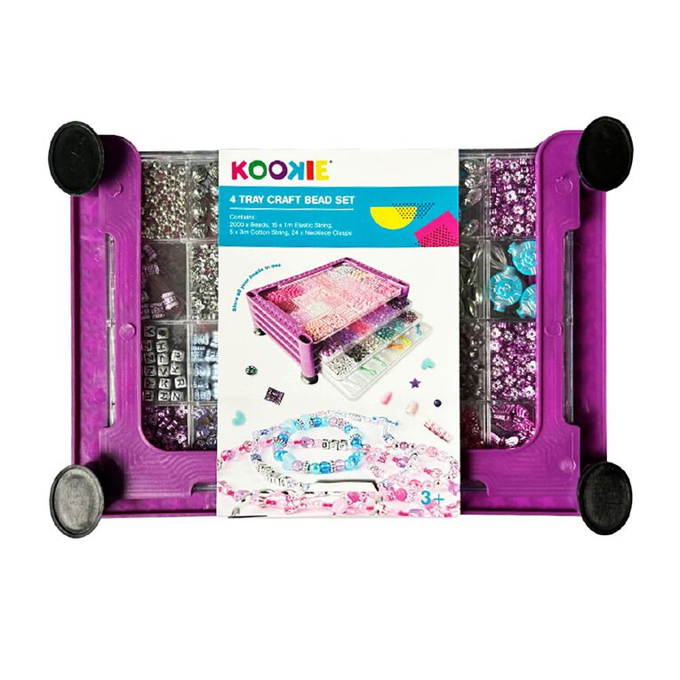 Kookie 4 Tray Craft Beads Set, , hi-res