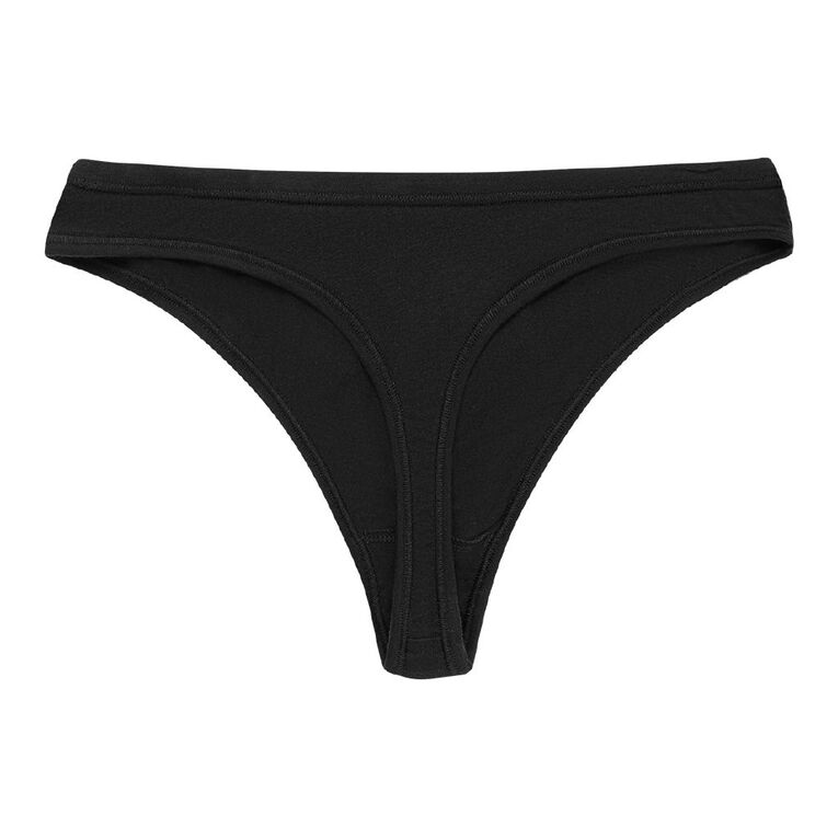 H&H Women's Cotton Comfort G-String, Black, hi-res