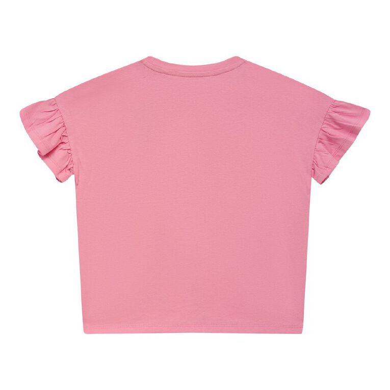 Young Original Frill Sleeve Christmas Tee, Pink Mid, hi-res