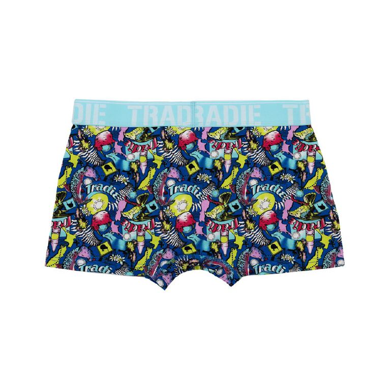 Tradie Men's Christmas Bauble Trunks 2 Pack, Blue Mid, hi-res