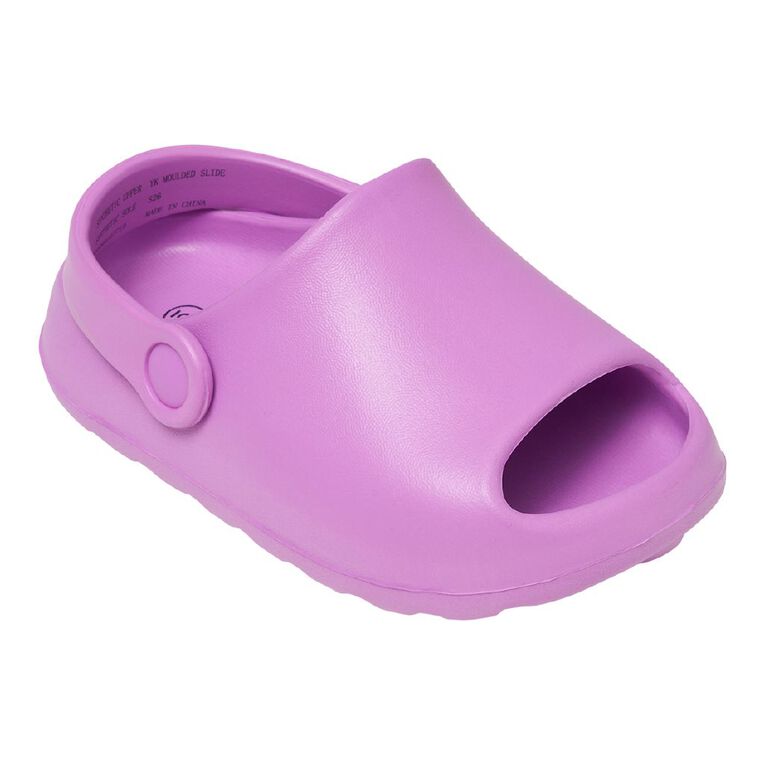 Young Original Junior Kids' Moulded Slides, Purple, hi-res