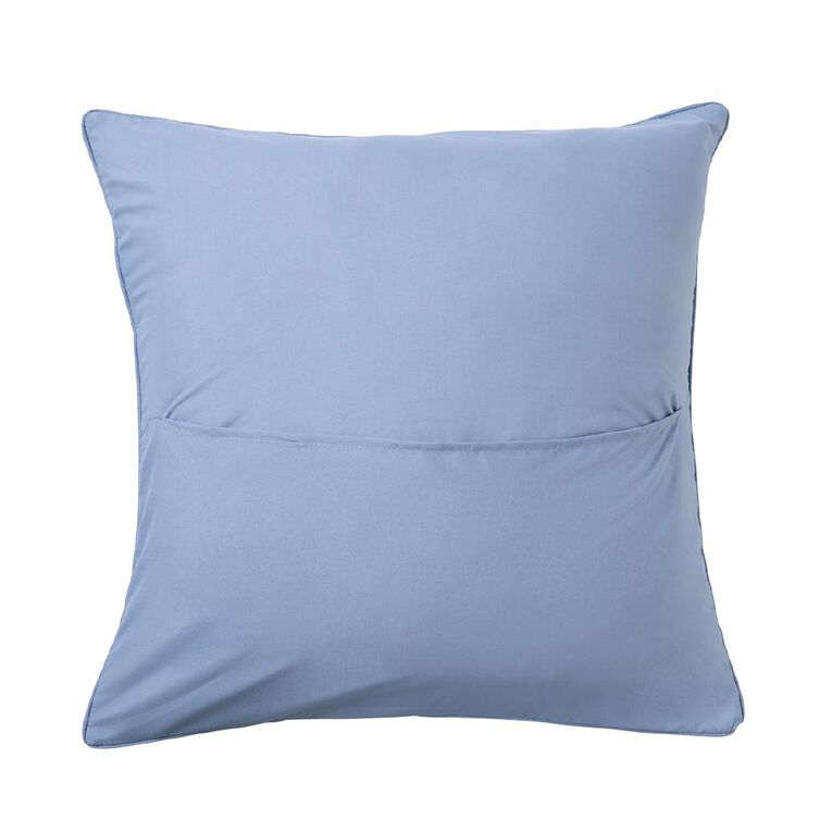 Living & Co Textured Microfibre Euro Pillowcase Blue 48cm x 73cm, , hi-res