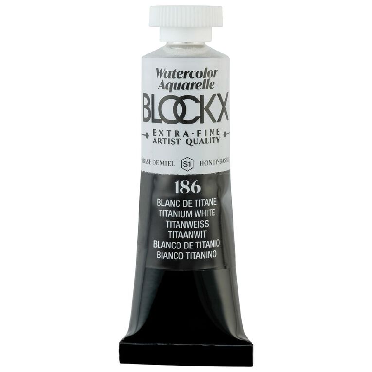 BLOCKX Watercolour Tube 15ml S1 186 Titanium White White, , hi-res