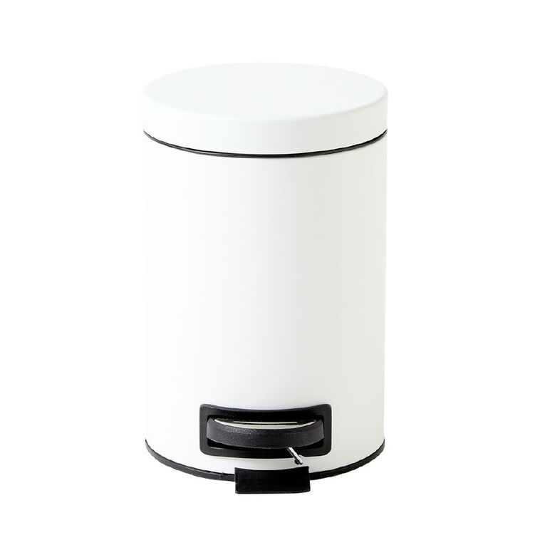 Living & Co Pedal Bin White 3L, , hi-res