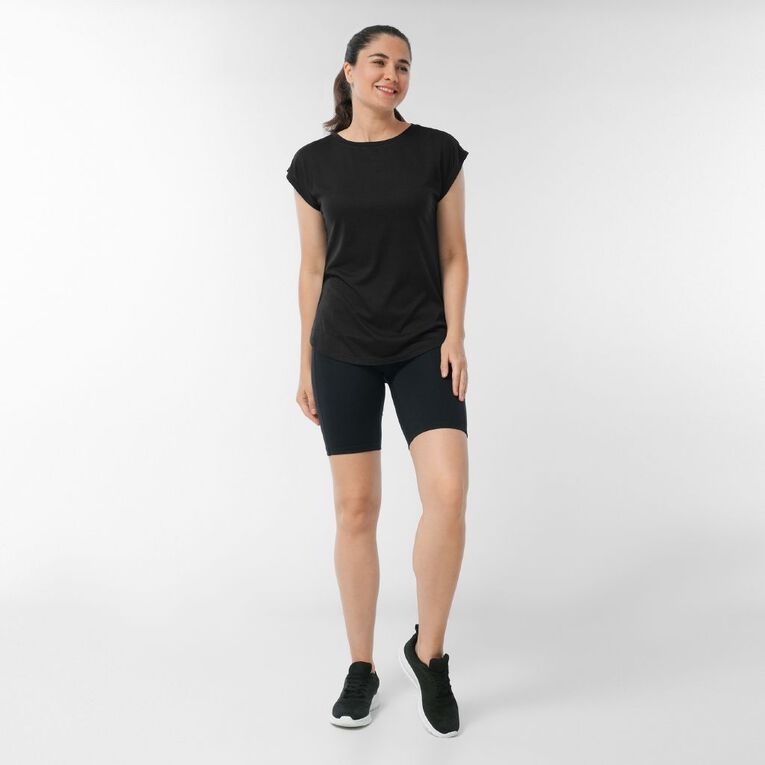 Active Intent Women's Crew Neck Tee, Black, hi-res