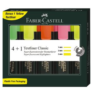 Faber-Castell Highlighters Multi-Coloured 4 Pack