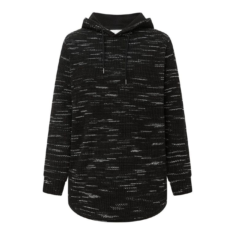 Garage Men's Fleece Lined Hooded Pullover, Black, hi-res