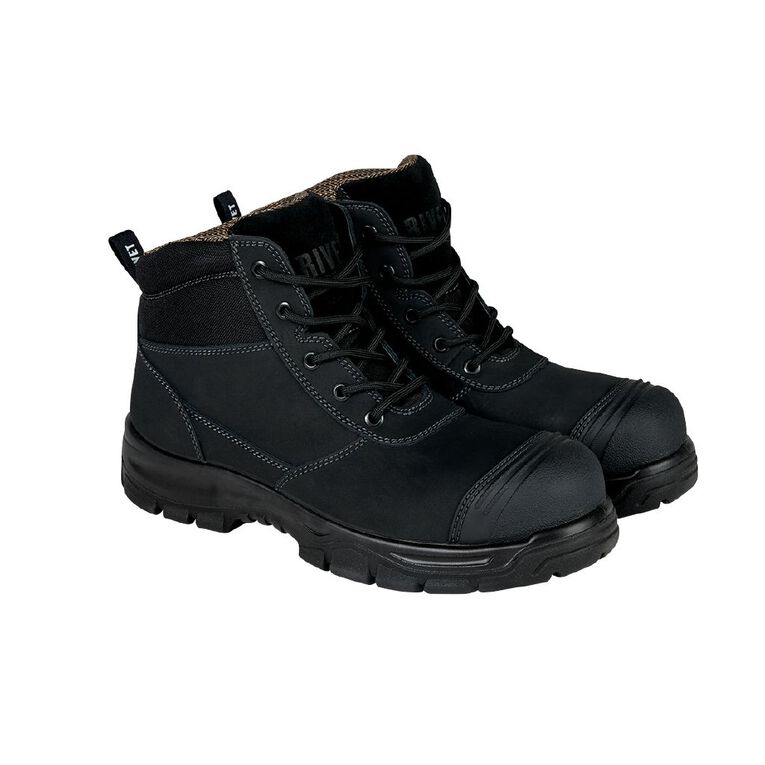Rivet Men's Rogue Steel Toe Work Boots, Black, hi-res