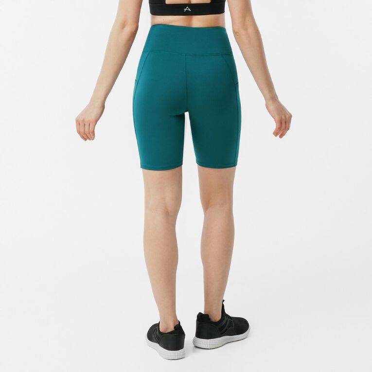 Active Intent Women's Pocket Bike Shorts, Green Dark, hi-res
