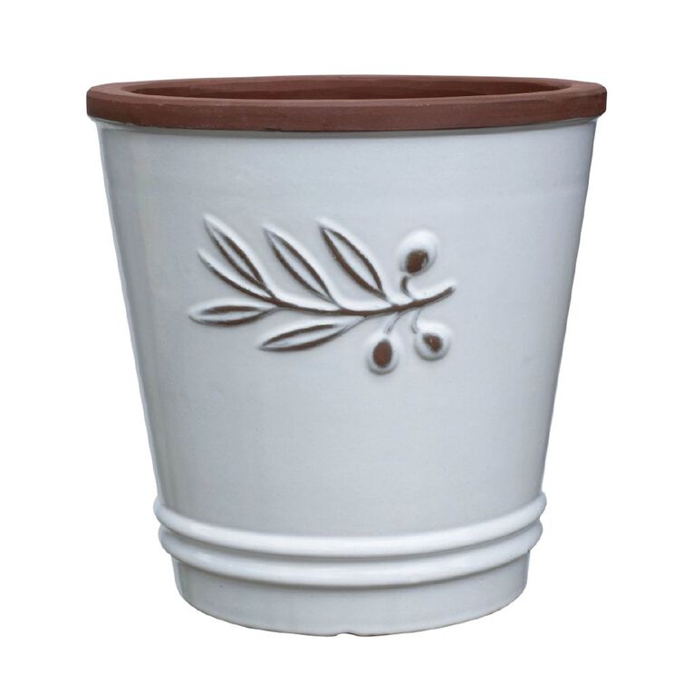 Kiwi Garden Terracotta Shaped Pot White, , hi-res