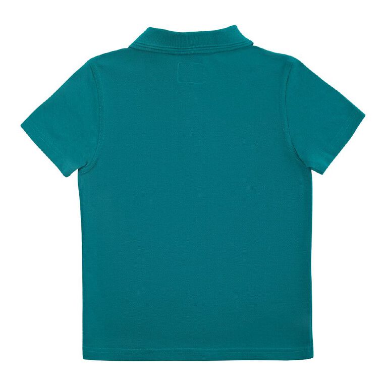 Schooltex Sumner School Short Sleeve Polo with Badge, Jade, hi-res