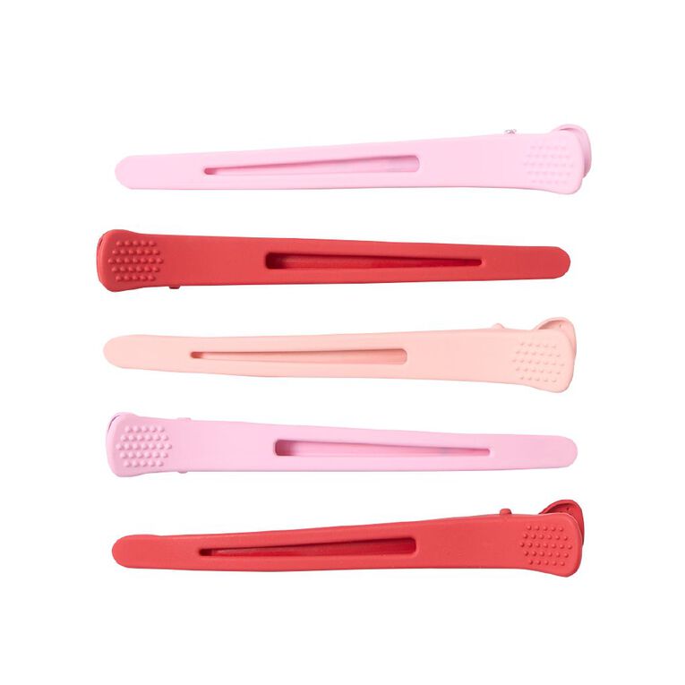Poppi Sectioning Hair Clips Pink 6 Pack, , hi-res