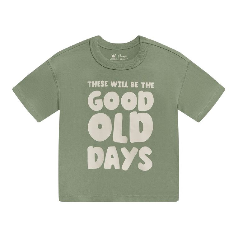 Young Original Toddler Short Sleeve Boxy Print Tee, Green Mid, hi-res