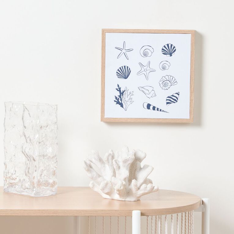 Living & Co Shells Framed Canvas 25 x 25cm, , hi-res