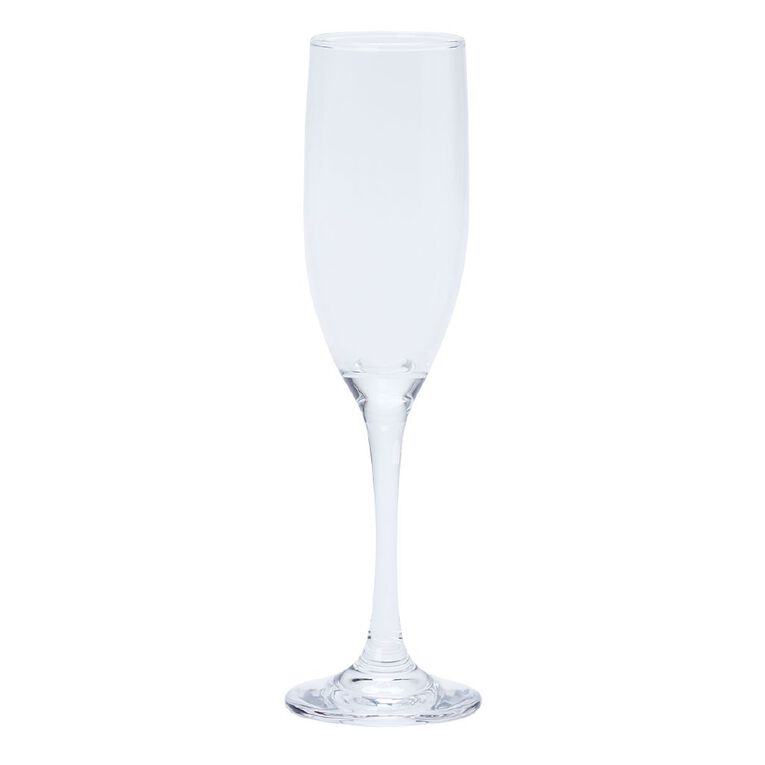 Living & Co Traditional Flute Glass 6 Pack 180ml Clear, , hi-res