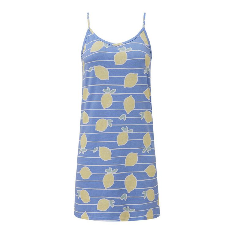 H&H Women's Jersey Singlet Nightie, Blue Light, hi-res