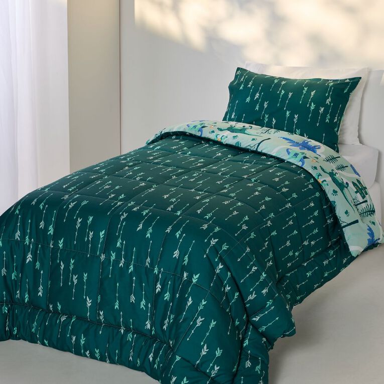 Living & Co Kids 2 Piece Comforter Set Roar and Explore King Single, , hi-res