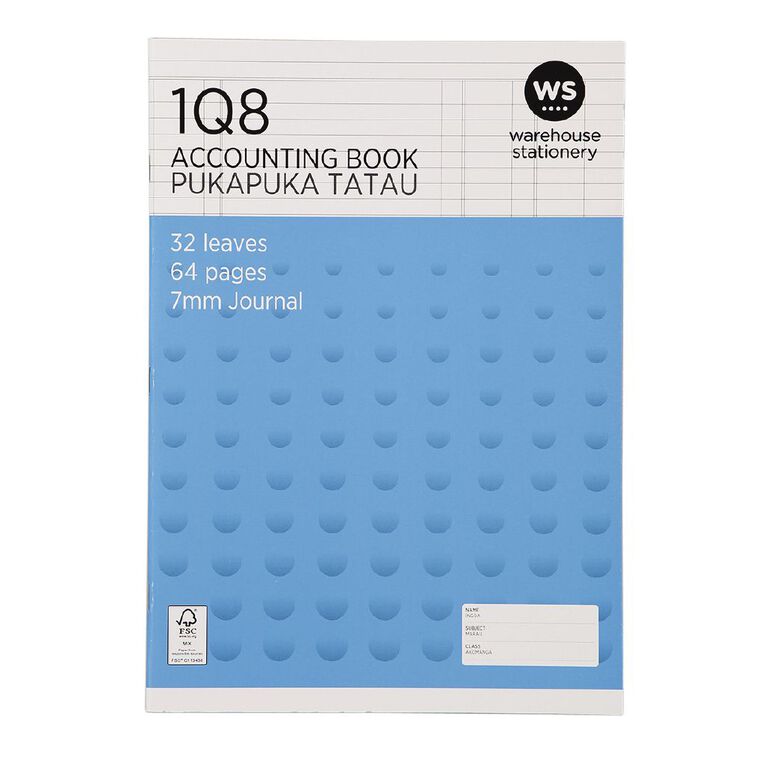 WS Journal Exercise Book 1Q8 297mm x 210mm Ruled 32 Leaf Blue, , hi-res