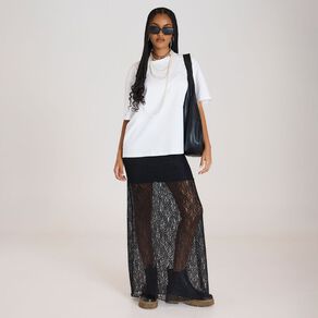 BRDRLESS Abby Lace Maxi Skirt