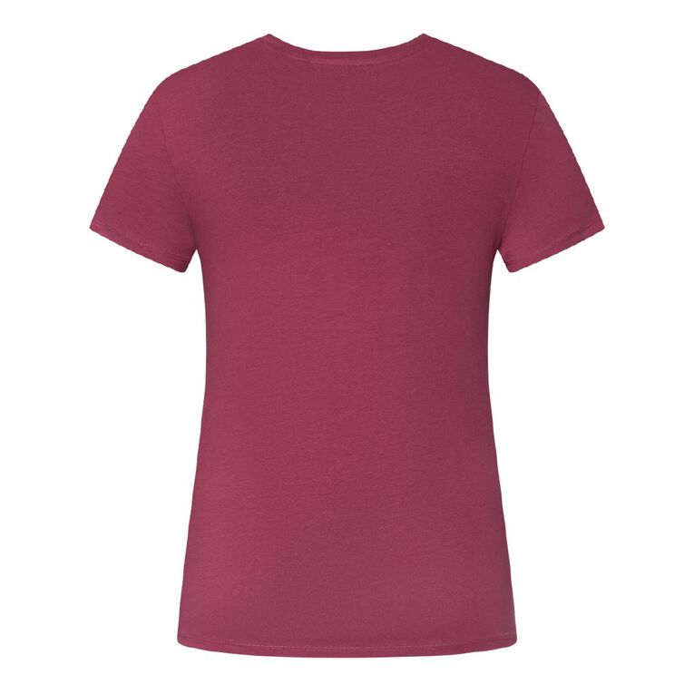 H&H Women's Stretch Scoop Neck Tee, Pink Dark, hi-res