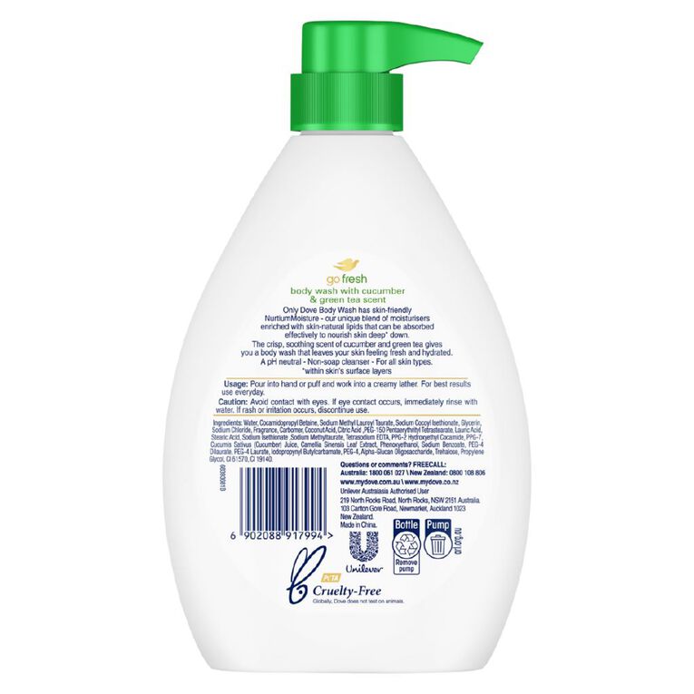 Dove Body Wash Cucumber 720ml, , hi-res