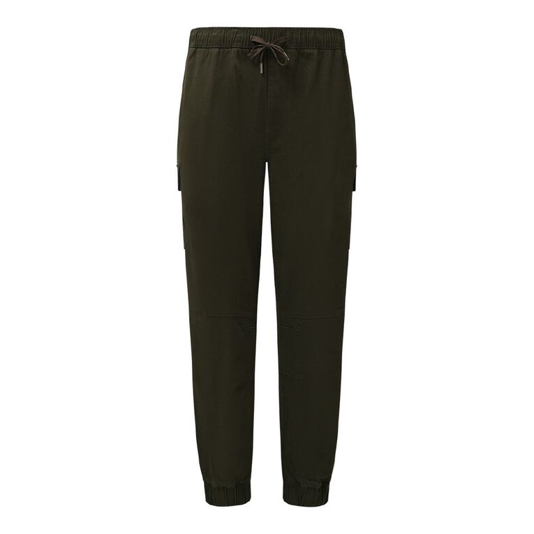 H&H Men's Elastic Waist Cargo Joggers, Green Dark, hi-res