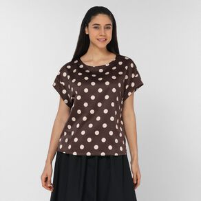 H&H Women's Short Sleeve Satin Shell Top