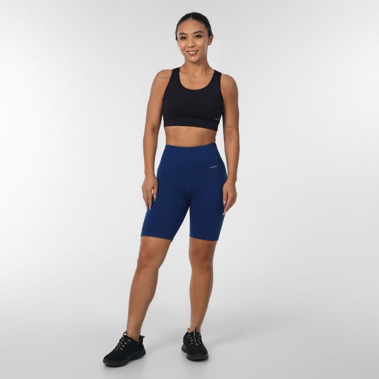 Active Intent Women's 8 Inch Pocket Bike Shorts, Blue Dark, hi-res