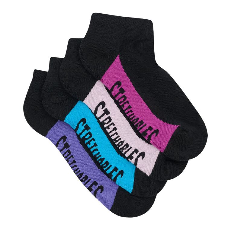 Rio Women's Stretchables Low Cut Socks 4 Pack, Black, hi-res