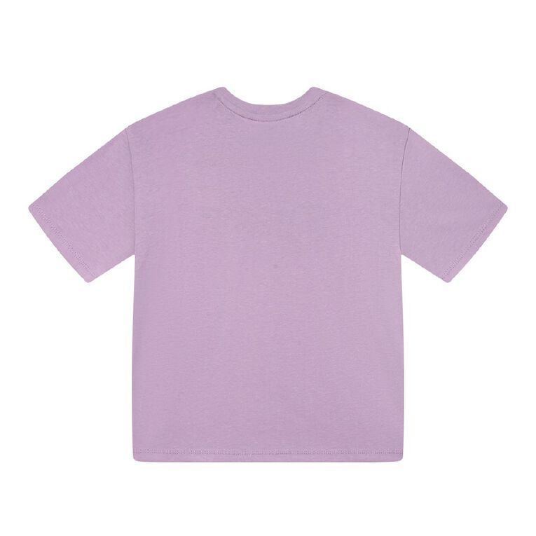 Young Original Relaxed Fit Short Sleeve Printed Tee, Purple Light, hi-res