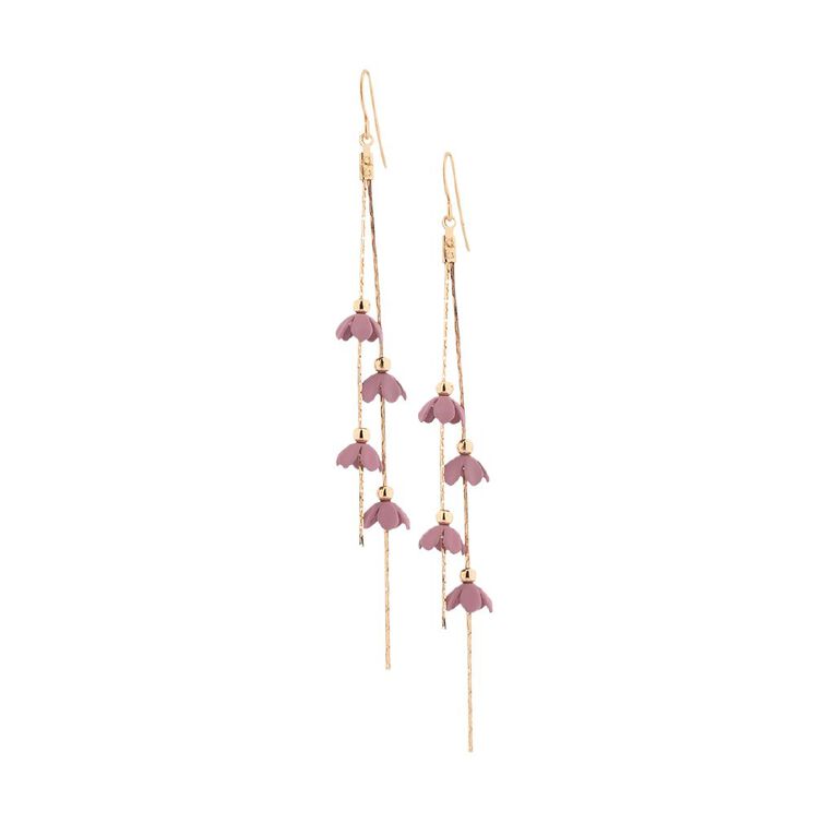H&H Pink Flower Drop Earrings 1 Pair, , hi-res