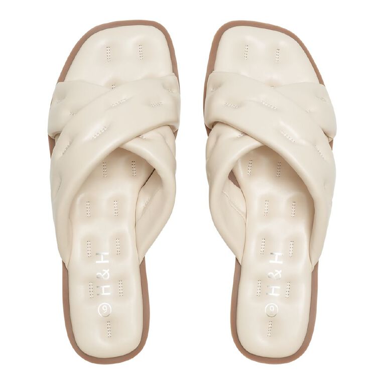 H&H Women's Allison Slides, Cream, hi-res