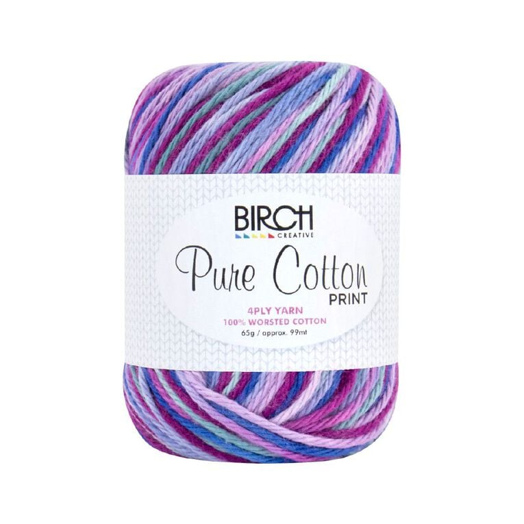 Birch Cotton Print 4Ply Worsted 100% Cotton 65G Primary Burst, , hi-res