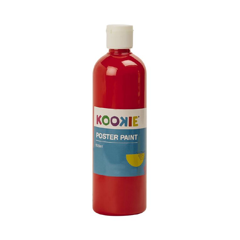 Kookie Poster Acrylic Paint Red Mid 500ml, , hi-res