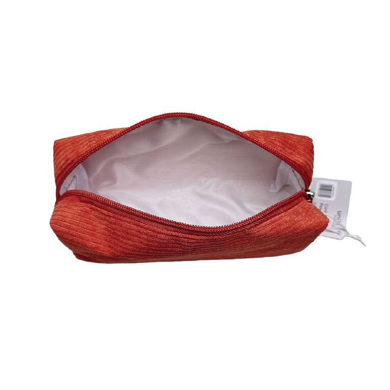 Uniti Stationery Corduroy Pencil Case Orange, , hi-res