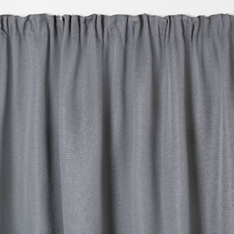 Living & Co Studio Curtains Charcoal 150-230cm Wide/160cm Drop, Charcoal, hi-res