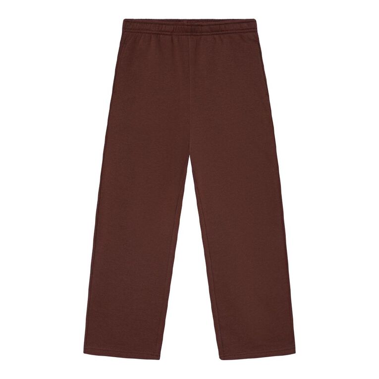 Young Original Plain Straight Trackpants, Brown Dark, hi-res