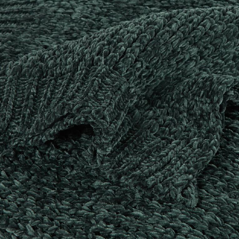 Living & Co Throw Chenille Green, , hi-res