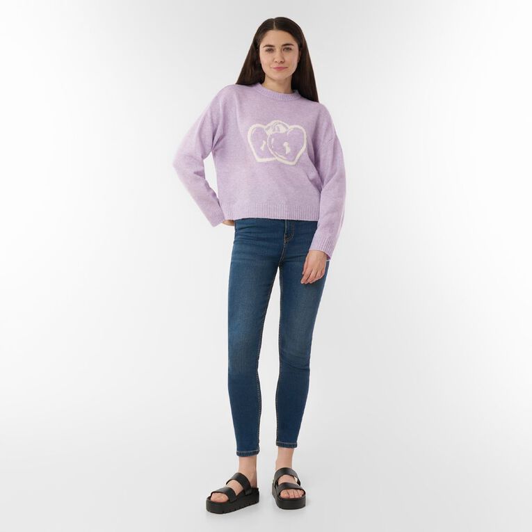 H&H Women's Boxy Sweet Treat Knit Jumper, Purple Light, hi-res