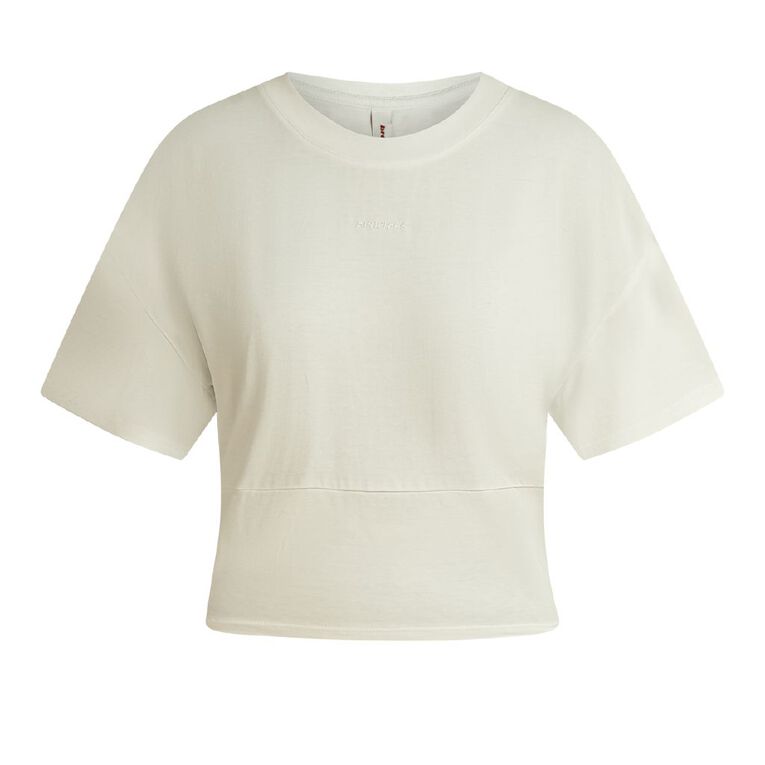 BRDRLESS Sloane Crop Short Sleeve Tee, White, hi-res