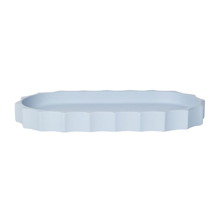 Living & Co Scallop Bathroom Tray Blue Light, , hi-res