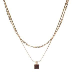H&H Pendant Necklace 2 Layers Gold