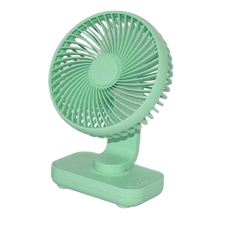 Living & Co Rechargeable Desk Fan Green, , hi-res