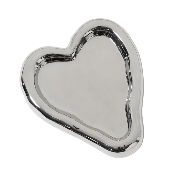 Living & Co Silver Heart Trinket Tray, , hi-res