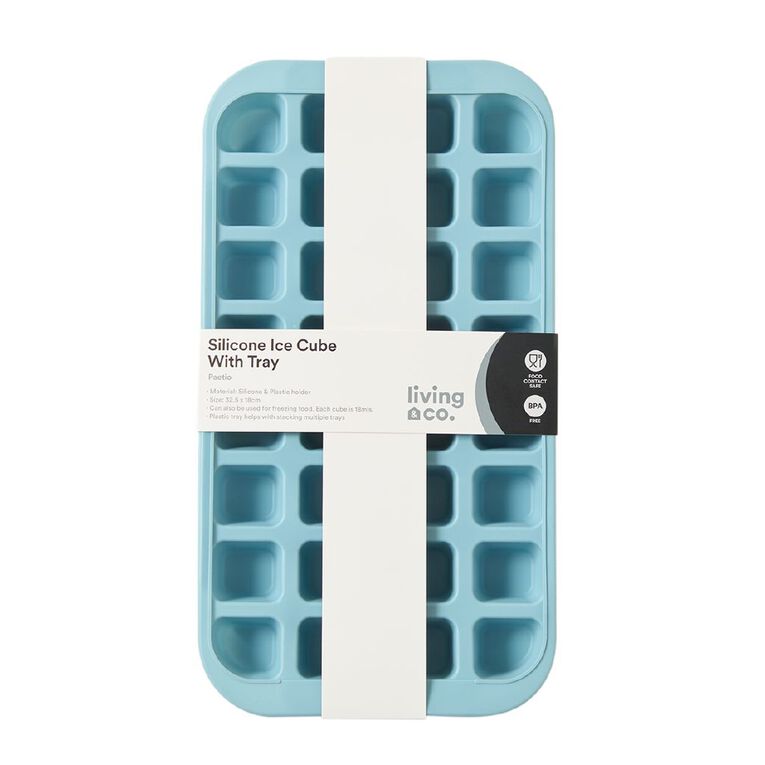 Living & Co Silicone Ice Cube with Tray Blue, , hi-res